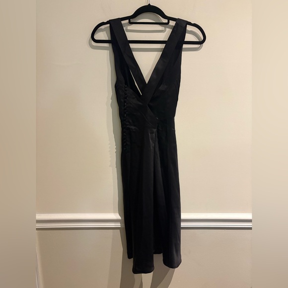 KHAITE Milo Silk-Satin Midi Dress Black size 4 (altered) - Picture 10 of 16